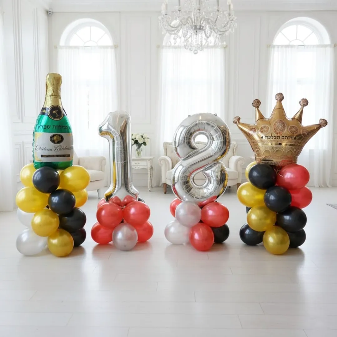 Champagne Crown 18 Balloon Trio