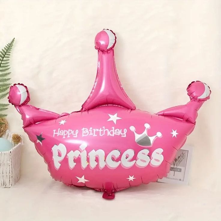 Happy Birthday Princess Crown Foil Balloon