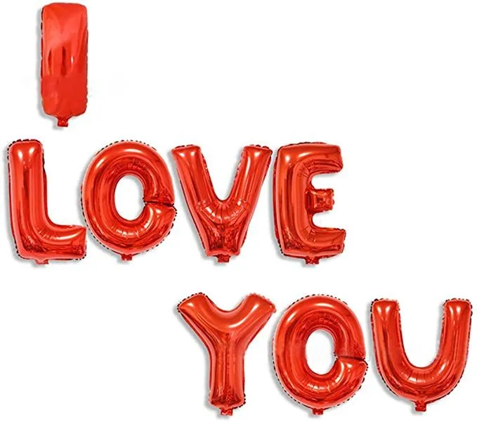 Red I Love You Foil Balloon
